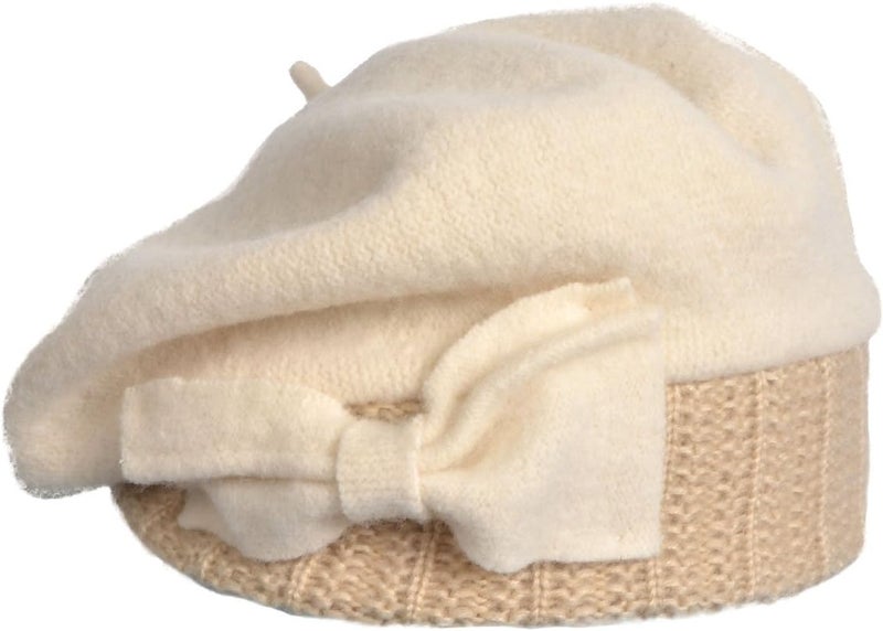 VECRY Lady French Beret 100% Wool Beret Floral Dress Beanie Winter Hat - Image 2